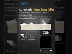 मैका के साथ शक्तिशाली प्रदर्शन वाणिज्यिक पूरी तरह से स्वचालित ताजा ग्राउंड कैबिनेट कॉफी मशीन की AC230V बिजली की आपूर्ति