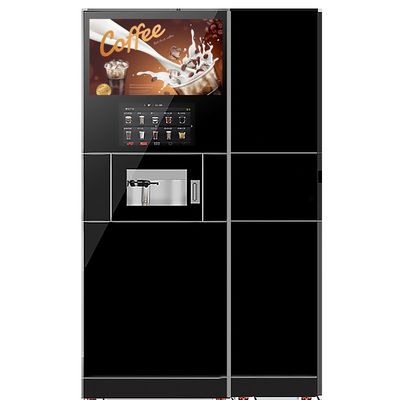 2400W कार्यालय क्यूआर कोड सिक्का संचालित कॉफी वेंडिंग मशीन आइसमेकर के साथ