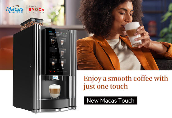 MACAS 15.6 इंच टच स्क्रीन स्वचालित एस्प्रेसो वेंडिंग मशीन 220V 50Hz