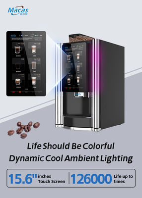 वाणिज्यिक कॉफी वेंडिंग मशीन 220V/50-60Hz 57Kg 15.6इंच टच स्क्रीन MOQ 2 यूनिट IOT समर्थन