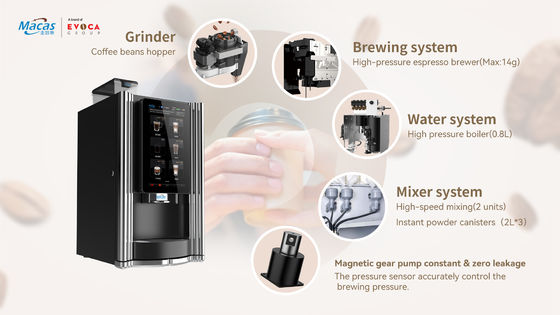 अच्छी कीमत Bean to Cup Coffee Machine 2.7L Hopper 700x420x450mm Stainless Steel ऑनलाइन